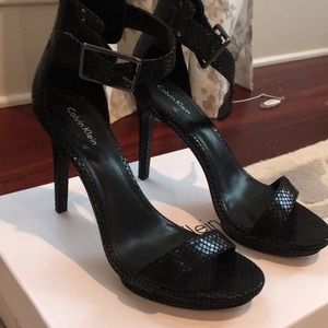 Calvin Klein snake skin heels